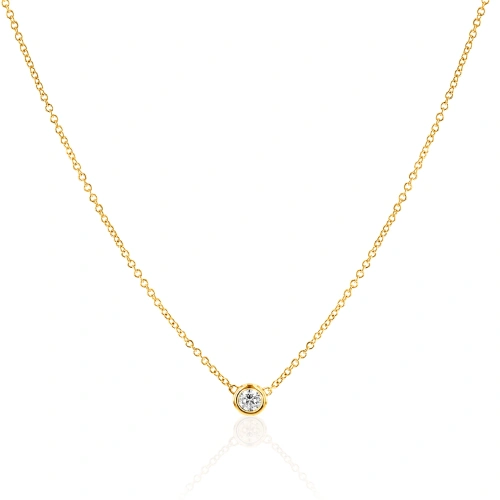 Diamond Solitaire Bezel Necklace