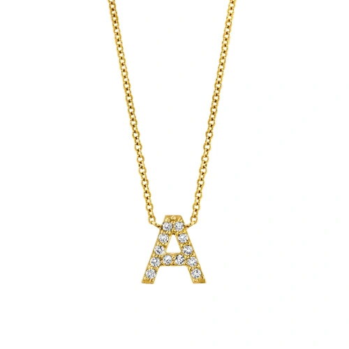 Diamond Pave Letter Necklace